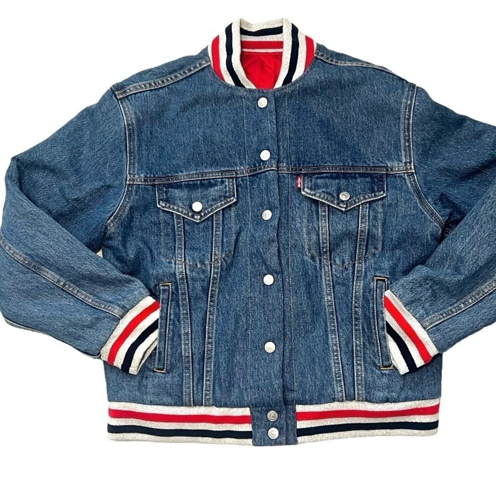 Levis Big E Premlum Reversible
Denim Satin Quilted Jean Jacket Size M - Picture 14 of 14